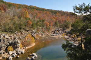 In the fall of 2014, I enjoyed the fall colors of Johnson's Shut Ins.  It was a little past peak on October 28.  Several people I spoke to later about the park were under the misconception that the shut ins were ruined in 2005 during a water reservoir breach at the nearby power plant.  Part of the park was severely damaged but the most beautiful part remains intact ... The actual shut ins.